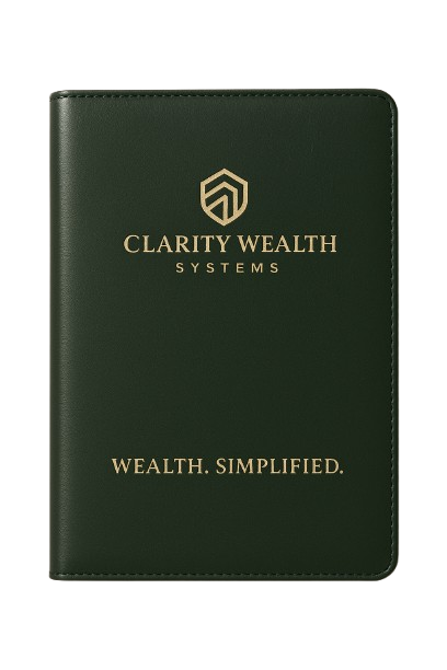 Clarity Wealth Systems Executive Leather Notebook (Dark Olive Green / Leather / Gold Emboss)